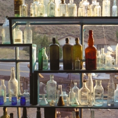 Colored bottles in Austin, Nevada