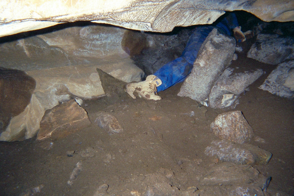 Clarksville Cave, New York photograph. I used to really enjoy these tight squeeze passages. That's not my foot but I followed right after him.