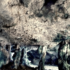 Green stalagmites