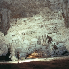 Mona Island large cave room with large stalactites