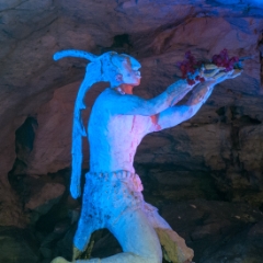 Mayan Statue at Cenote Kantun-Chi