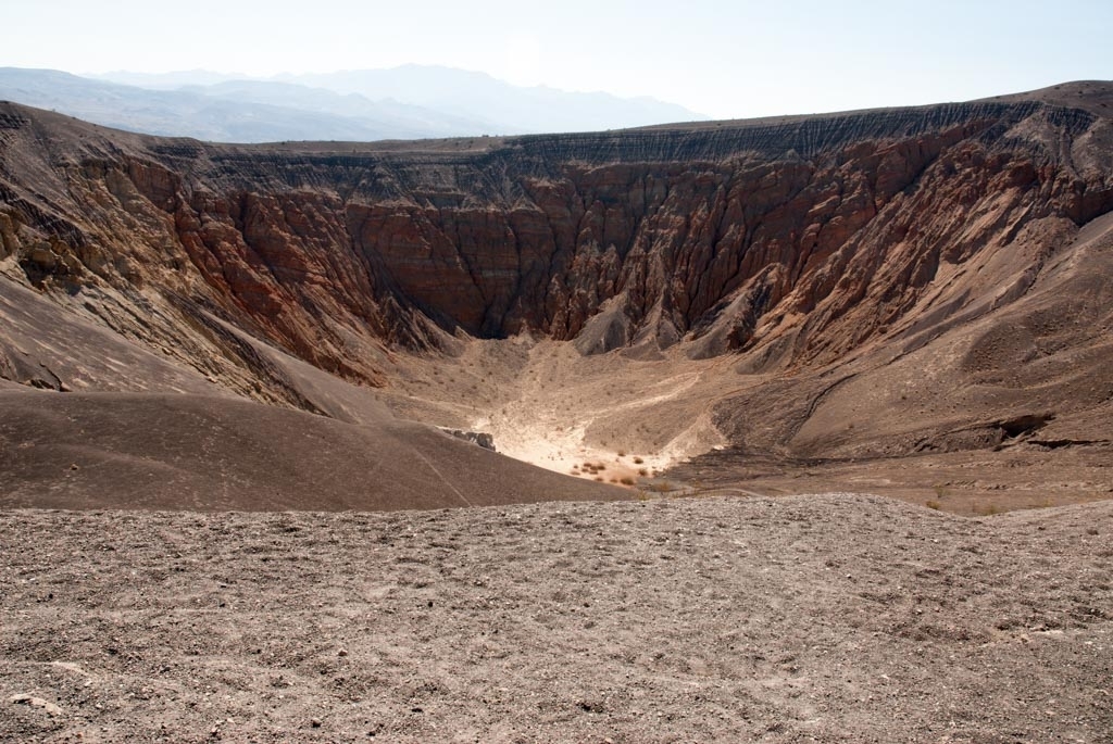 Death Valley, California photograph. Ubehebe crater looked like what you'd expect it to look like. A pit in the ground. For a pit in the ground it's pretty spectacular.