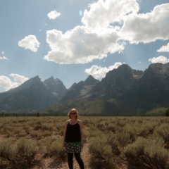 Kristen poses near the Grand Tetons