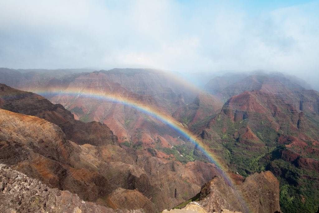 Kauai, Hawaii photograph. Double rainbow over Waimea Canyon!