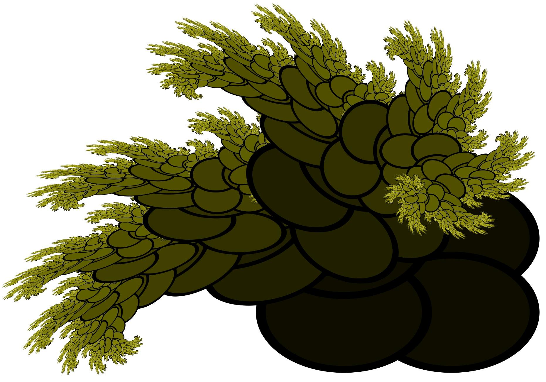 Fractals and PostScript photograph. Download <a href='/design/fractalfiles/MushroomCloud9.ps'>the PostScript file</a>.  See <a href='/design/fractalslarge/MushroomCloud9.jpg'>the larger size</a>.