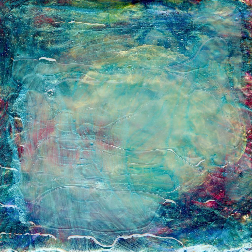 Abstract acrylic paintings photograph. 5x5 inches on stretched canvas. This one has a combination shiny and matte surface due to the application of two acrylic media (GAC).