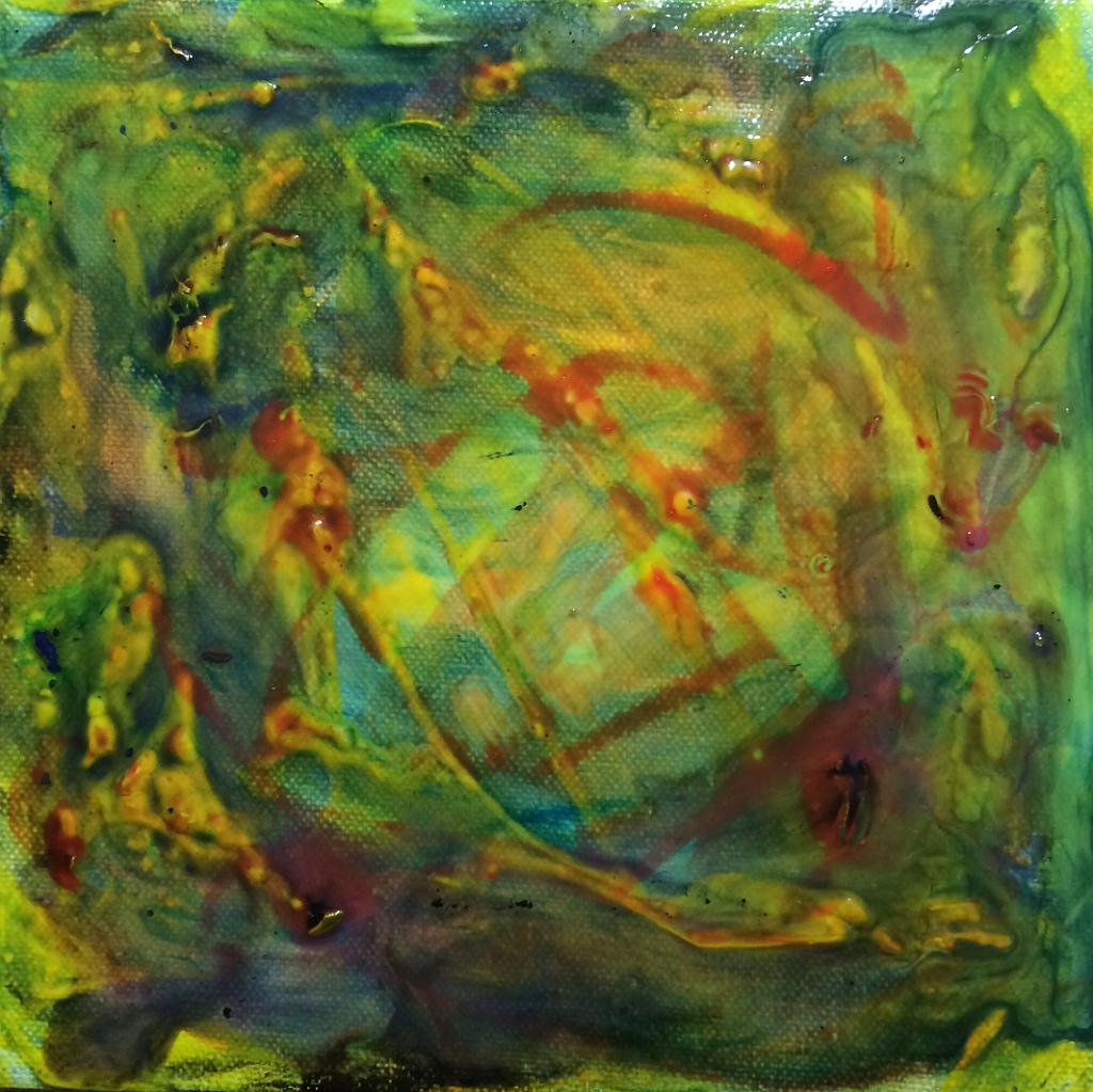 Abstract acrylic paintings photograph. 8x8 inches on stretched canvas.