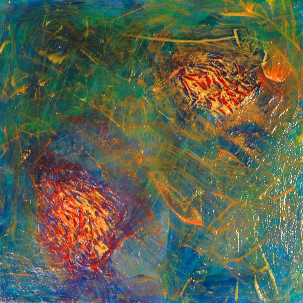 Abstract acrylic paintings photograph. 12x12 inches on stretched canvas.