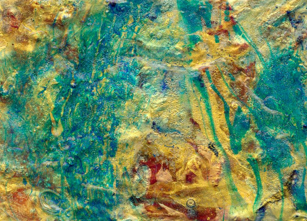 Abstract acrylic paintings photograph. 8x5 inches on stretched canvas. Many layers of transparent acrylic media.