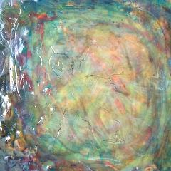 Green and blue abstract painting