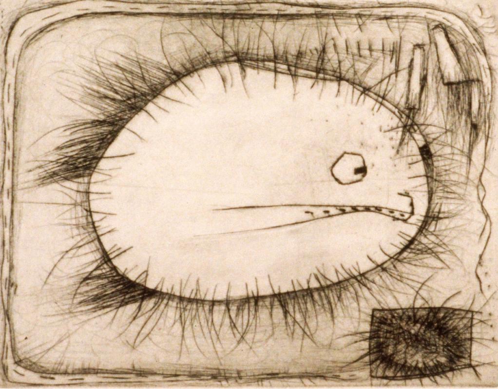 Drawings, etchings, collage photograph. 