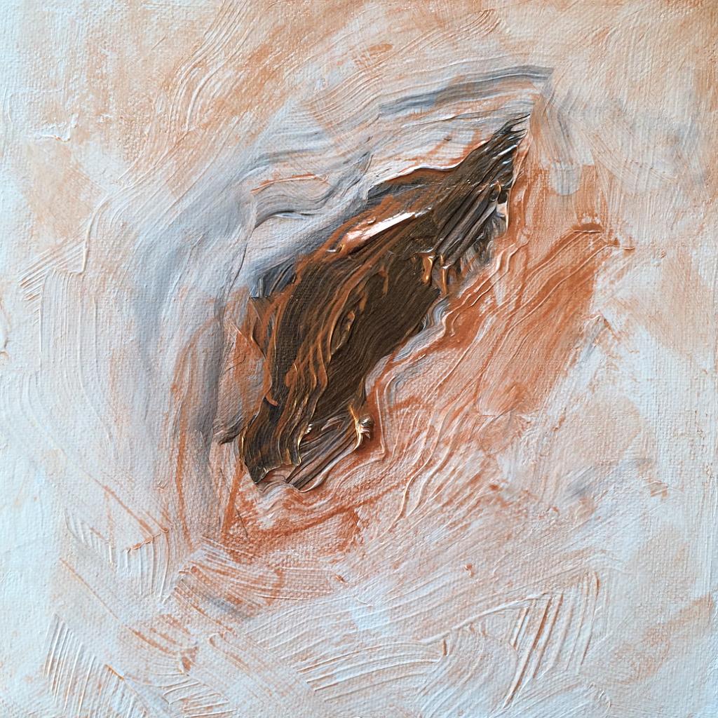 Early drafts of abstract acrylic paintings photograph. 