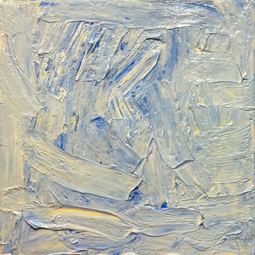 Early drafts of abstract acrylic paintings photograph. 