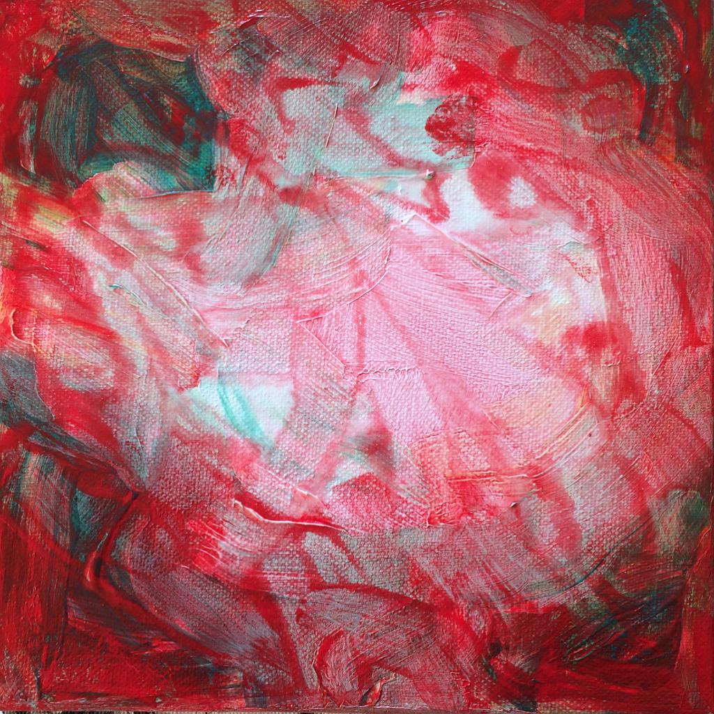 Early drafts of abstract acrylic paintings photograph. 