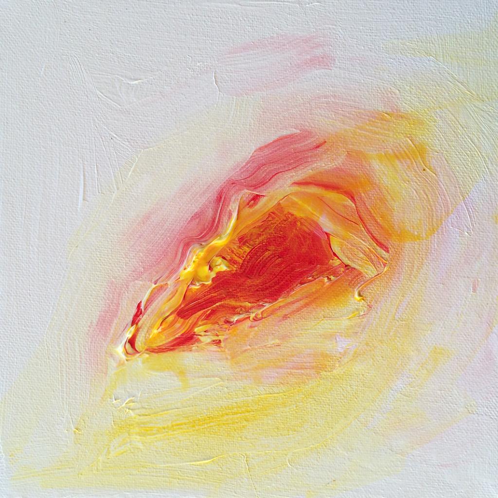 Early drafts of abstract acrylic paintings photograph. 