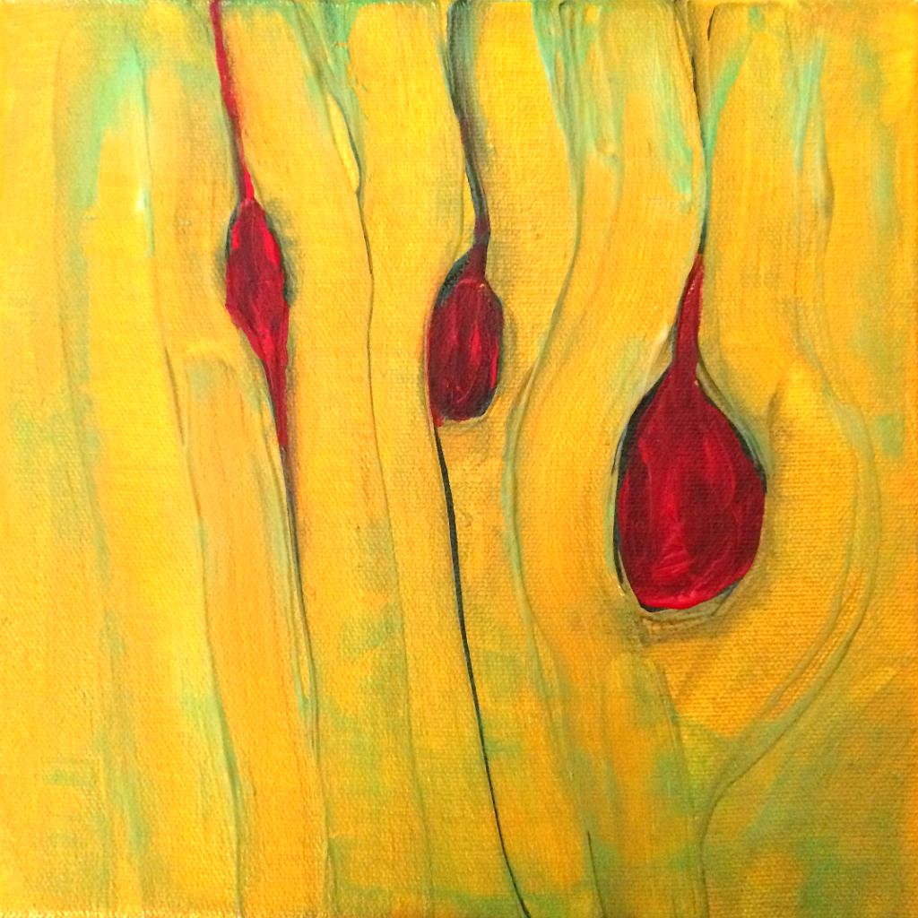 Early drafts of abstract acrylic paintings photograph. 