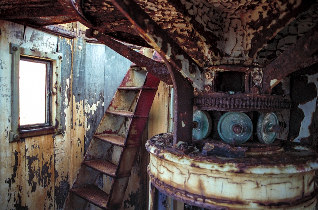 Mona Island Caves, Puerto Rico photograph. The lighthouse on Mona Island was decrepit, rusty, and beautiful.