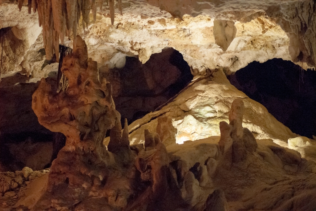 Mexico Caves & Cenotes photograph. Columns in Cenote Aktun Chen near Akumel, Mexico on the Yucatan peninsula.