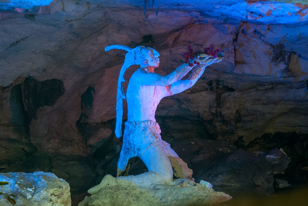 Mexico Caves & Cenotes photograph. There were several imitation Mayan statues in the cave at Cenote Kantun-Chi north of Akumel, Mexico on the Yucatan peninsula.