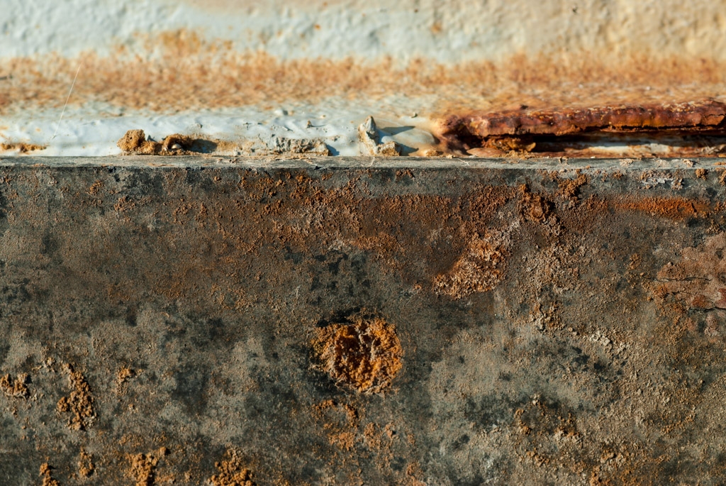 Rusty and abandoned photograph. Some rusted metal at Mountain View Shoreline
