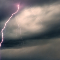 Sky, lightning and clouds