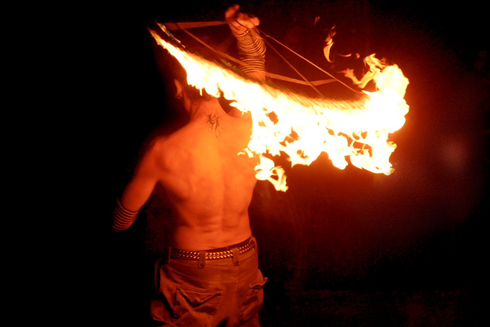 Fire Spinners photograph. This is Rich Risbridger, or <a href='http://www.twitter.com/dragonbutterfly/'>dragonbutterfly</a>. He was spinning at the Hookadome. 