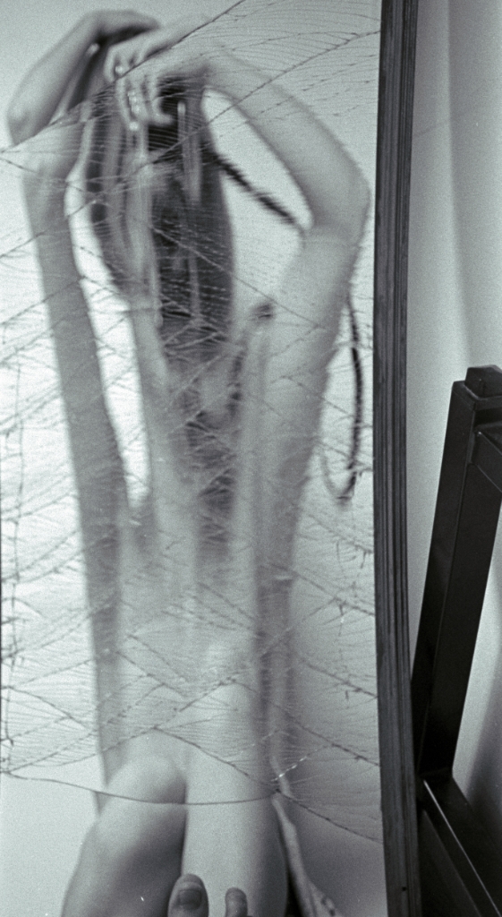 Distorted portraits photograph. 