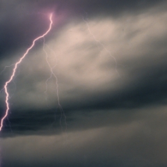 Lightning over the ocean