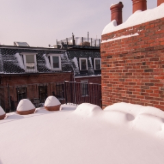 Pristine snow on my deck