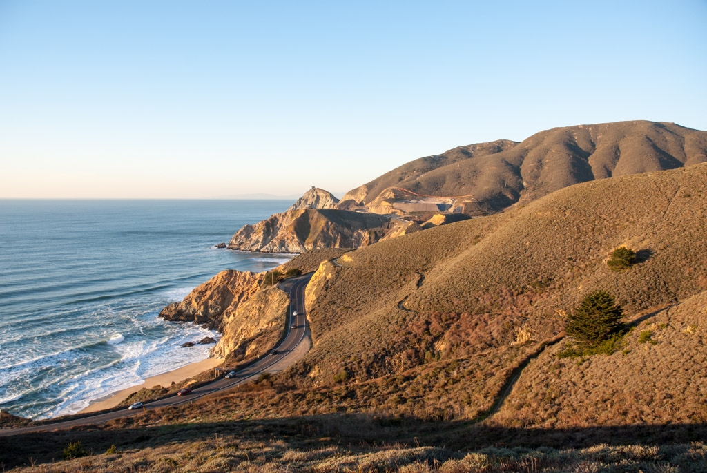 Fitzgerald Marine Reserve, California photograph. View of the Pacific from a freeway overlook near Fitzgerald Marine Reserve