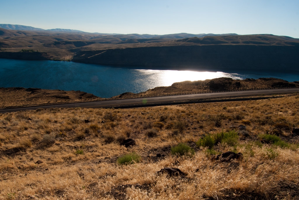 Glacier National Park, Montana photograph. Scene from an overlook above the main road. I like the teals and browns in this photograph.