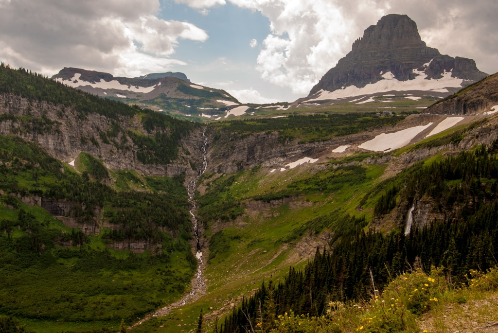 Glacier National Park, Montana photograph. There was a tiny stream of ice melt making a little waterfall.