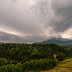 Dramatic sky over the hillside