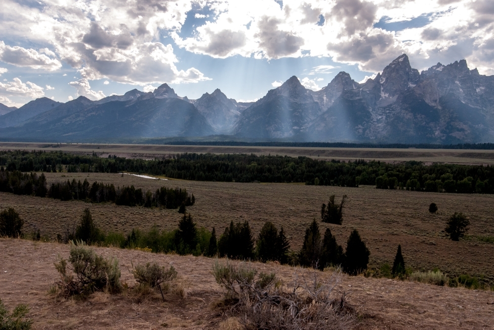 Grand Teton National Park, Wyoming photograph. More of the titty view of the Grand Tetons from the road. Note that the park is called Grand Teton (singular), but I believe I can call the mountains Tetons (plural) in a colloquial sense.