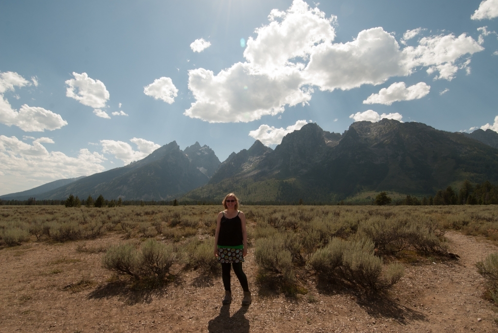 Grand Teton National Park, Wyoming photograph. I was driving on the highway near the Grand Tetons, got out to pose near the mountains.