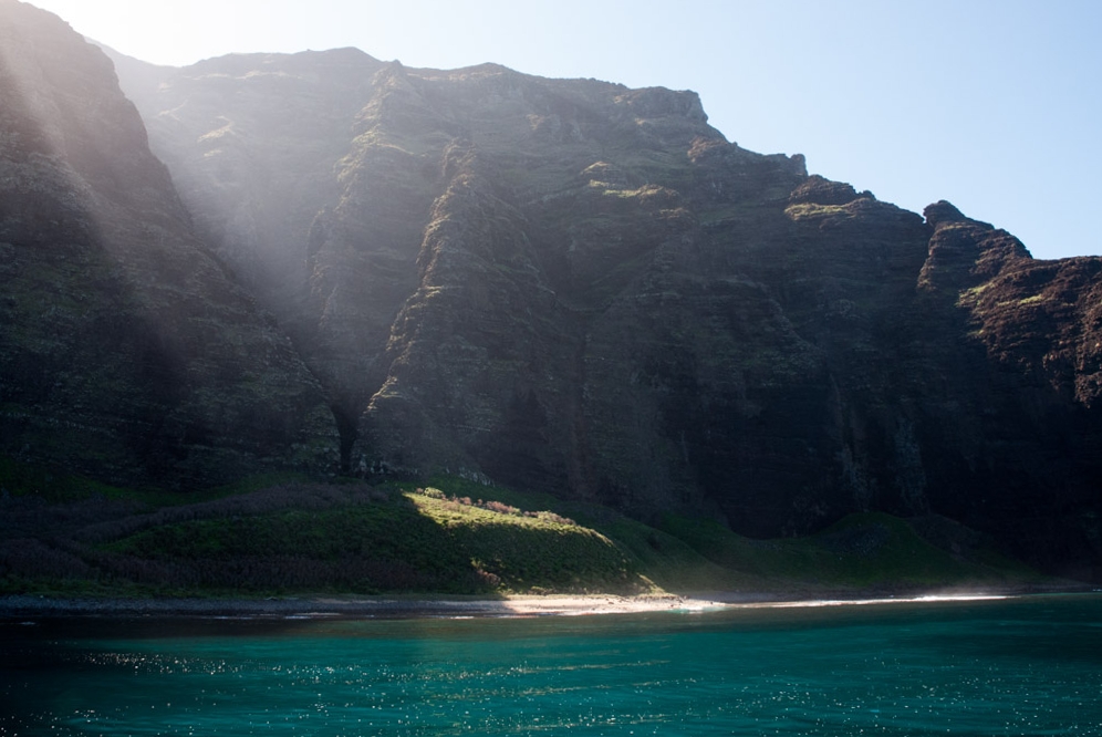 Kauai, Hawaii photograph. The western coast of Kauai, Hawaii. It is known for sheer cliffs and beautiful snorkel waters with whales, dolphins, and other sea life. We sailed around the coast on a catamaran.