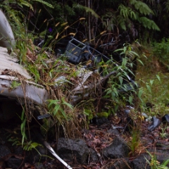 Abandoned car at Hawaii Volcanoes National Park