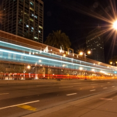 San Francisco embarcadero bus going by