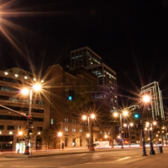 San Francisco embarcadero at night